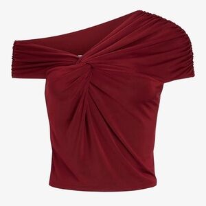Express Burgundy Off-Shoulder Blouse